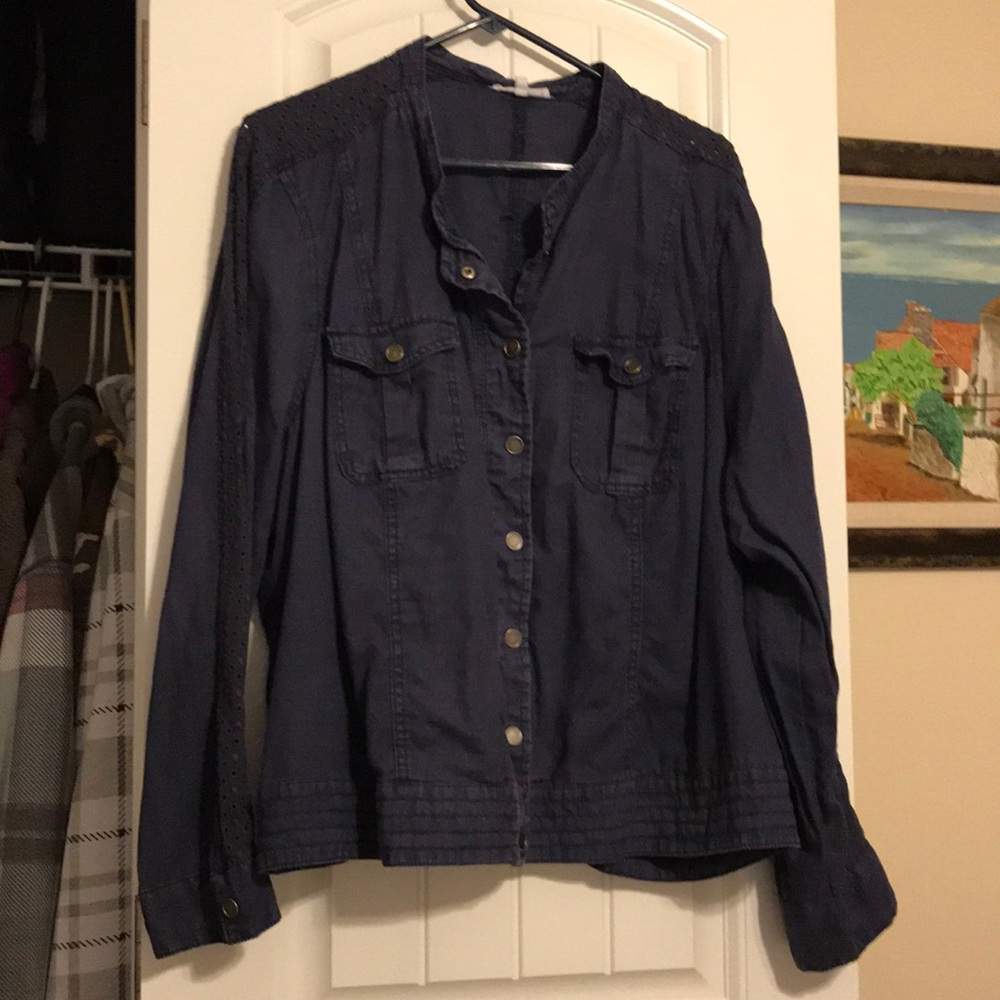 Blue Linen Jacket, Size 2